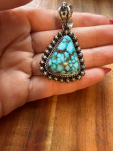 Load image into Gallery viewer, Navajo sterling silver king man turquoise pendant