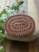Load image into Gallery viewer, Navajo Sterling Silver Red Coral Pin Cluster Pendant DMW