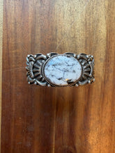 Load image into Gallery viewer, Navajo sterling silver white button turquoise cuff bracelet