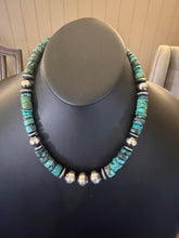 Load image into Gallery viewer, Sterling silver turquoise necklace 18 inch