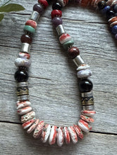 Load image into Gallery viewer, Tommy &amp; Rosita Singer T R Sterling Silver Red Spiny Oyster Bead Necklace 28”