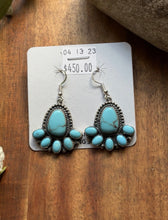 Load image into Gallery viewer, Navajo 925 Sterling Silver Turquoise Earrings J Tso Southwestern