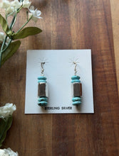 Load image into Gallery viewer, Sterling Silver Blue Turquoise Bead Drop Earrings. 1.75 Inch