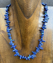 Load image into Gallery viewer, Sterling Silver Lapis Nuggets Turquoise Bead Necklace. 18 inch. Gift