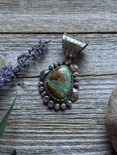 Load image into Gallery viewer, Navajo Native American Sterling Silver Turquoise Handmade Pendant R Yazzie Gift