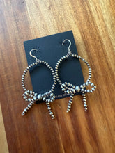 Load image into Gallery viewer, Sterling silver bow hoop earrings