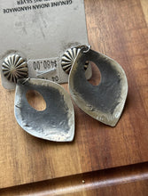 Load image into Gallery viewer, Navajo Sterling Silver Stamped Leaf Earrings. VJP Vincent