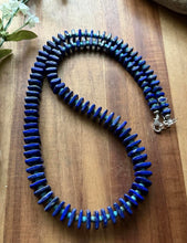 Load image into Gallery viewer, Sterling Silver Graduated Blue Lapis Turquoise Bead Necklace. 26 inch. Gift