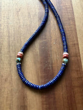Load image into Gallery viewer, Sterling Silver Lapis Multi Stone Bead Necklace. 18 inch. Gift
