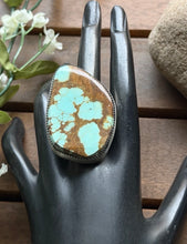 Load image into Gallery viewer, Navajo Native Sterling Silver Number 8 Turquoise Adjustable Ring Leslie Nez Gift