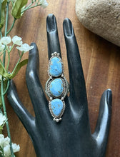 Load image into Gallery viewer, Native American Sterling Silver Golden Hill Turquoise Ring. Size 10 E M Linkin