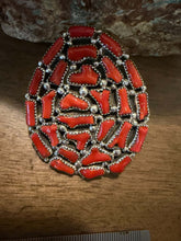Load image into Gallery viewer, Navajo sterling silver red coral  adjustable ring