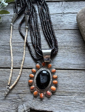 Load image into Gallery viewer, Vintage Pawn Native Sterling Silver Orange Spiny Oyster Pendant Necklace Set B