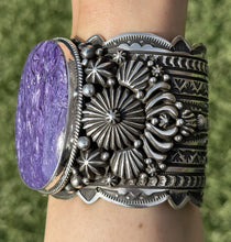 Load image into Gallery viewer, Native American Sterling Silver Purple Charoite Cuff Bracelet H Happy Piasso