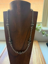 Load image into Gallery viewer, Multi graduated sterling silver flat bead necklace