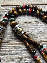 Load image into Gallery viewer, Tommy Rosita Singer T R Sterling Silver Multi Strand Tigers Eye Bead Necklace 28