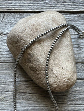 Load image into Gallery viewer, 3mm 24 Inch 925 Sterling Silver Oxidized Pearls Bead Necklace Southwestern