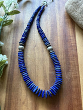 Load image into Gallery viewer, Sterling Silver Graduated Lapis Bead Necklace. 18 inch. Gift