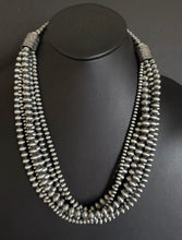 Load image into Gallery viewer, 4,5,6,7,8 Multi Strand 925 Sterling Silver Oxidized Pearls Bead Necklace 24 Inch