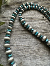 Load image into Gallery viewer, Graduated 925 Sterling Silver Blue Turquoise Pearls 7mm-16mm Bead Necklace 26”