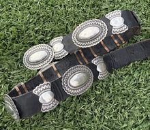 Load image into Gallery viewer, Martinez Native American Navajo Sterling Silver Concho Belt Signed