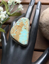 Load image into Gallery viewer, Navajo Native Sterling Silver Number 8 Turquoise Adjustable Ring Leslie Nez Gift