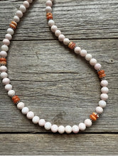 Load image into Gallery viewer, Southwestern Sterling Silver Pink Conch Spiny Oyster Bead Necklace. 18 Inch