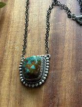 Load image into Gallery viewer, Navajo Sterling Silver Royston Turquoise Chain Lariat Necklace C Yazzie