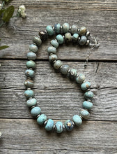 Load image into Gallery viewer, Southwestern 925 Sterling Silver Larimar W Pearls Bead Necklace 18 inch