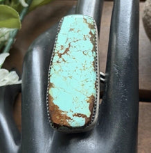 Load image into Gallery viewer, Navajo Native Sterling Silver Number 8 Turquoise Adjustable Ring Leslie Nez Gift