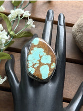 Load image into Gallery viewer, Navajo Native Sterling Silver Number 8 Turquoise Adjustable Ring Leslie Nez Gift