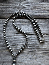 Load image into Gallery viewer, Southwestern Sterling Silver Lariat Y Pearls Tassel Bead Necklace 30 Inch