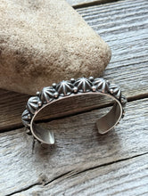 Load image into Gallery viewer, Navajo Native American Sterling Silver Star Stacker Cuff Bracelet H Happy Piasso