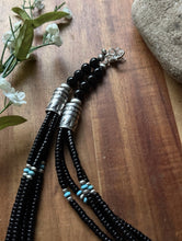 Load image into Gallery viewer, Sterling Silver Multi Strand Black Onyx Turquoise Pearls Bead Necklace. 26 Inch