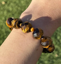 Load image into Gallery viewer, Tigers Eye 7 Inch Stretch Elastic Stretchy Bead Bracelet Gift