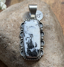 Load image into Gallery viewer, Navajo Native American Sterling Silver White Buffalo Turquoise Pendant D Benally