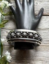 Load image into Gallery viewer, Navajo Native American Sterling Silver Star Stacker Cuff Bracelet H Happy Piasso