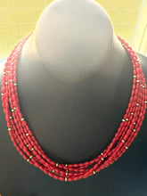 Load image into Gallery viewer, Sterling silver red coral necklace 24 inch