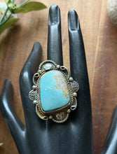 Load image into Gallery viewer, Navajo Sterling Silver Royston Turquoise Adjustable Ring Etta Enditto Gift