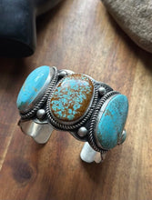 Load image into Gallery viewer, Navajo Sterling Silver Blue Number 8 Turquoise Cuff Bracelet RY