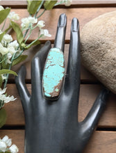 Load image into Gallery viewer, Navajo Native Sterling Silver Number 8 Turquoise Adjustable Ring Leslie Nez Gift