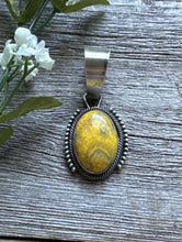 Load image into Gallery viewer, Navajo Sterling Silver Yellow Bumblebee Jasper Pendant RB