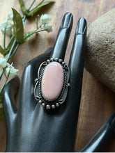 Load image into Gallery viewer, Navajo Handmade Sterling Silver Pink Conch Adjustable Ring Etta Enditto Gift