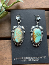 Load image into Gallery viewer, Navajo 925 Sterling Silver Royston Turquoise Earrings KY Southwestern
