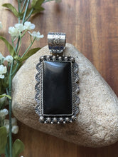 Load image into Gallery viewer, Native American Navajo Sterling Silver Black Onyx Pendant Etta Enditto Gift