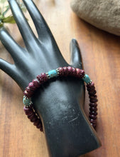 Load image into Gallery viewer, Purple Spiny Oyster Turquoise 7 Inch Sterling Silver Pearls Bead Bracelet