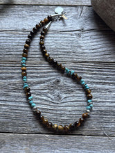 Load image into Gallery viewer, Tommy Rosita Singer T R Sterling Silver Tigers Eye Choker Bead Necklace 15 Inch