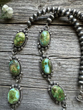 Load image into Gallery viewer, Navajo 925 Sterling Silver Sonoran Gold Turquoise Lariat Y Necklace KY