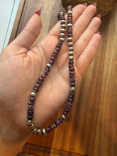Load image into Gallery viewer, Sterling silver purple spiny oyster necklace 18inch