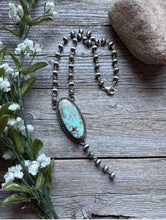 Load image into Gallery viewer, Navajo 925 Sterling Silver Royston Turquoise Pendant Rosary Necklace. 20 Inch KY